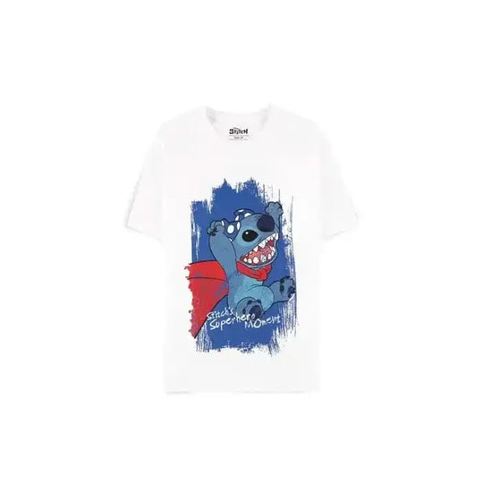 Lilo & Stitch T-Shirt Superhero White Größe L - Smalltinytoystore