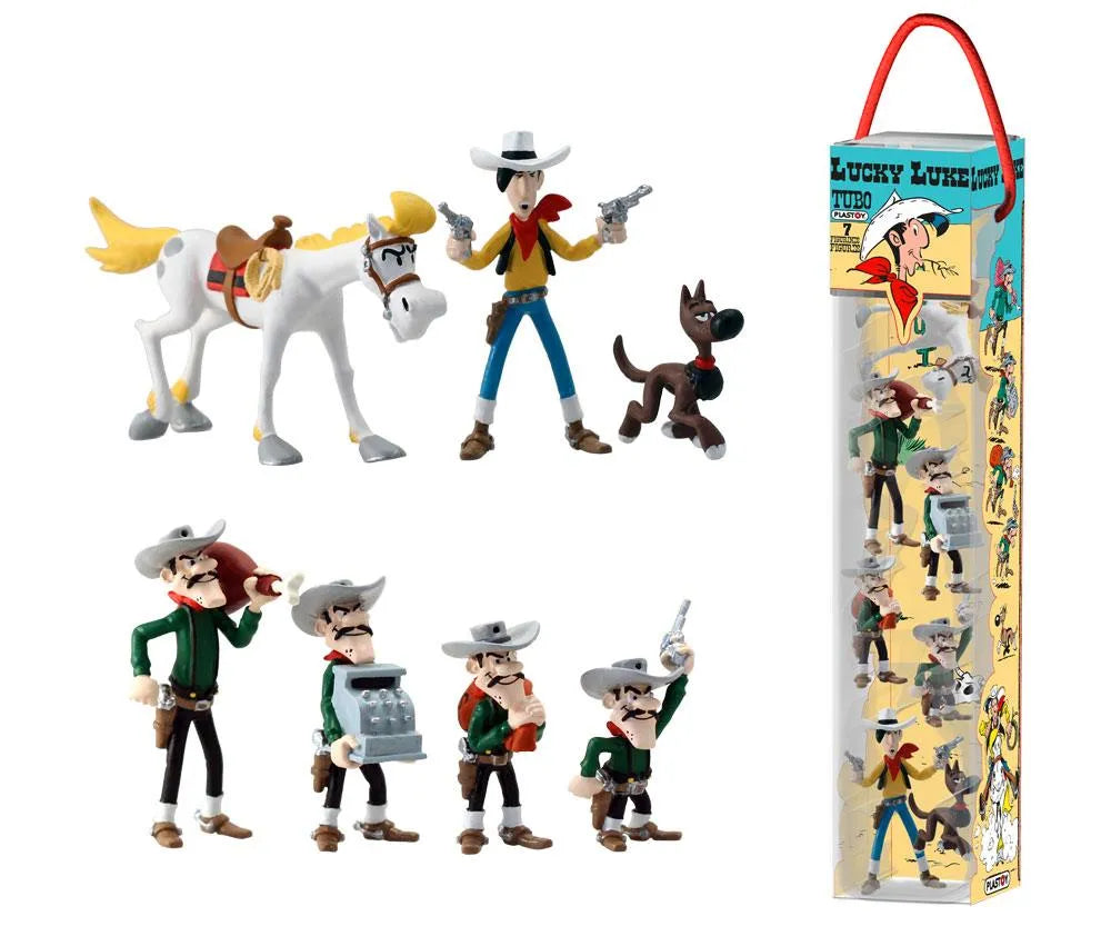 Lucky Luke Minifiguren 7er-Set Characters 4 - 10 cm - Smalltinytoystore