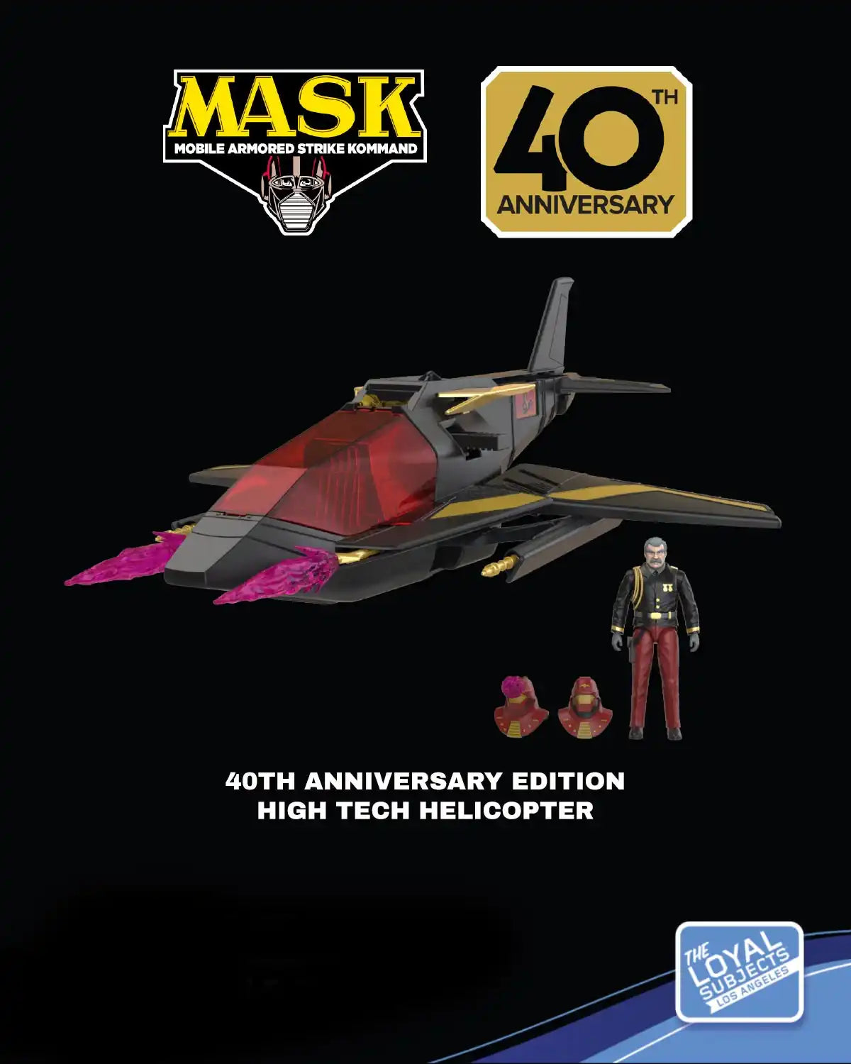 M.A.S.K. 40TH EDITION BLACK & GOLD COLLECTION HIGH TECH HELICOPTER THE LOYAL SUBJECTS