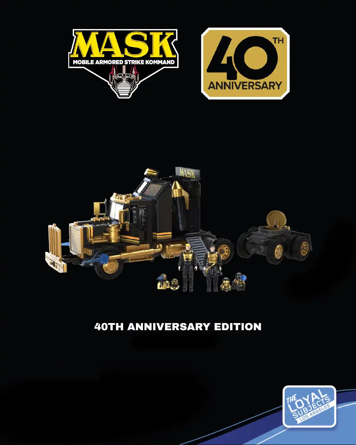 M.A.S.K. 40TH EDITION BLACK & GOLD COLLECTION MDU (Mobile Defense Unit) THE LOYAL SUBJECTS