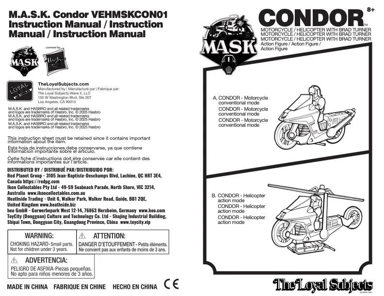 M.A.S.K. Actionfigur mit Fahrzeug Vehicle Condor The Loyal Subjects