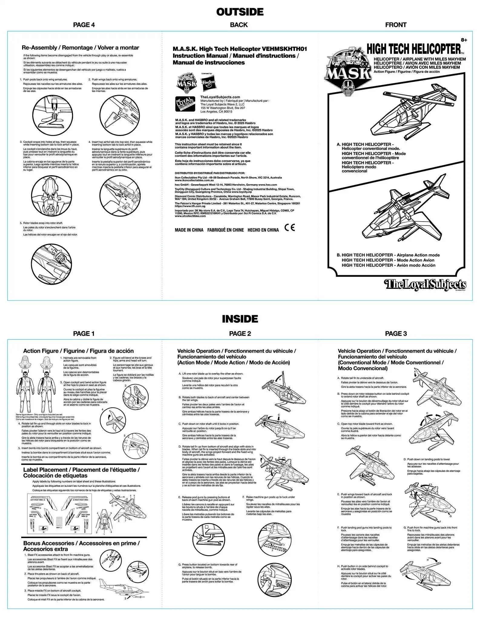 M.A.S.K. Fahrzeug High Tech Helicopter (HTH) The Loyal Subjects
