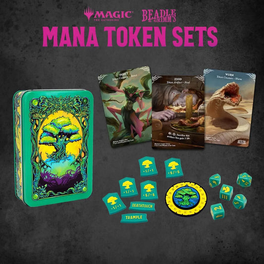 Magic the Gathering Dice and Token Pack Green Mana - Smalltinytoystore