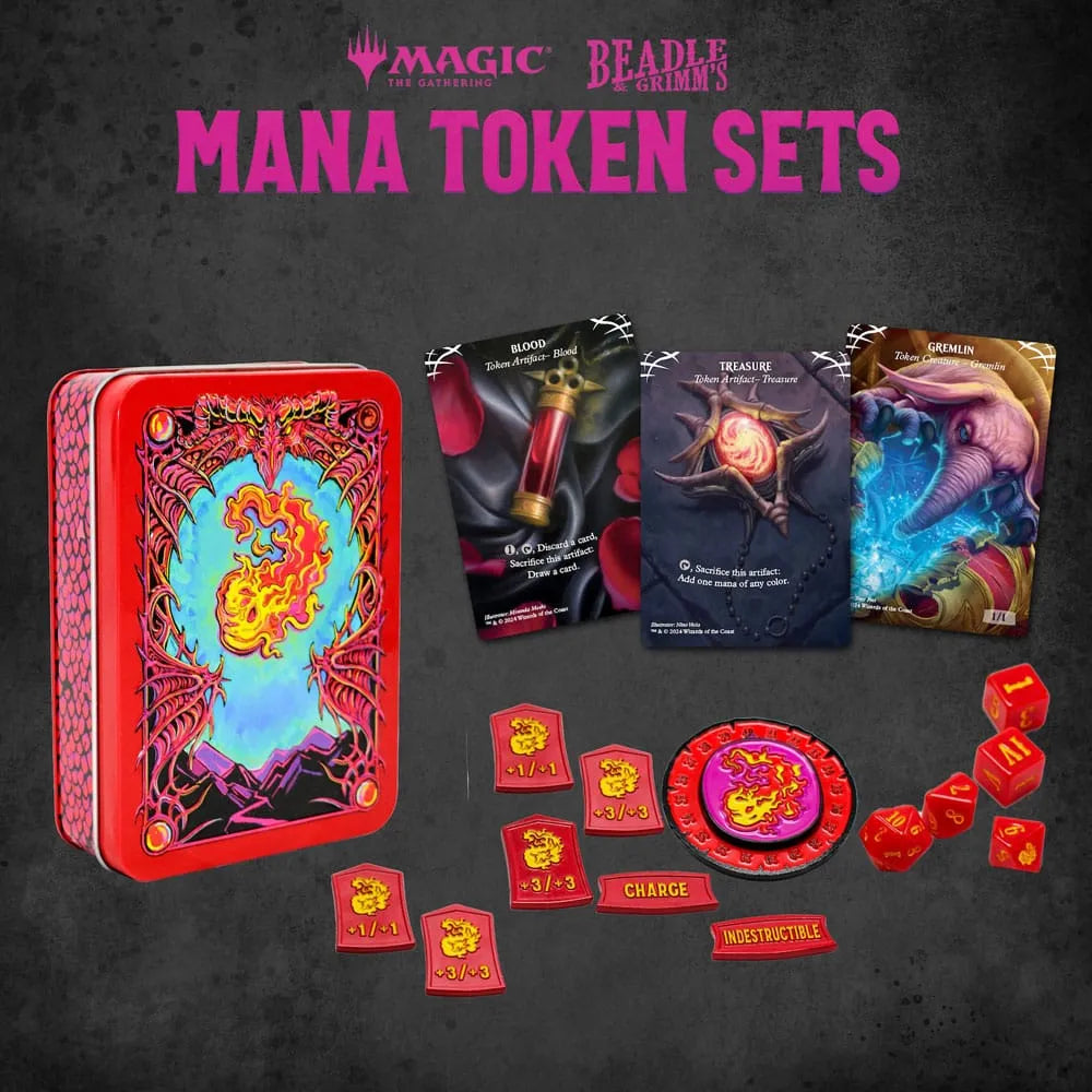 Magic the Gathering Dice and Token Pack Red Mana - Smalltinytoystore