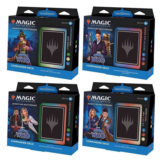 Magic the Gathering Jenseits des Multiversums: Doctor Who Commander-Decks Display (4) deutsch - Smalltinytoystore