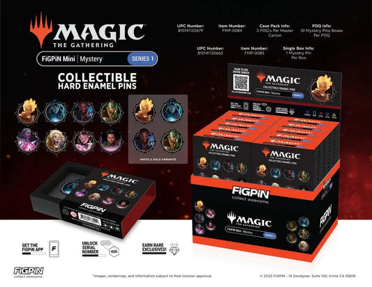Magic the Gathering: Series 1 Blind Box Enamel Pins Display (10) - Smalltinytoystore