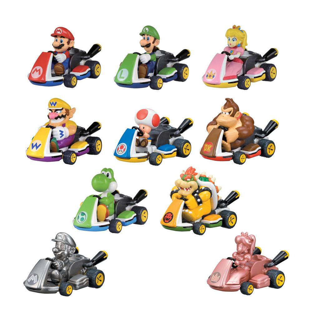 Mario Kart Rückzug-Autos Mystery Pack Display (12) - Smalltinytoystore