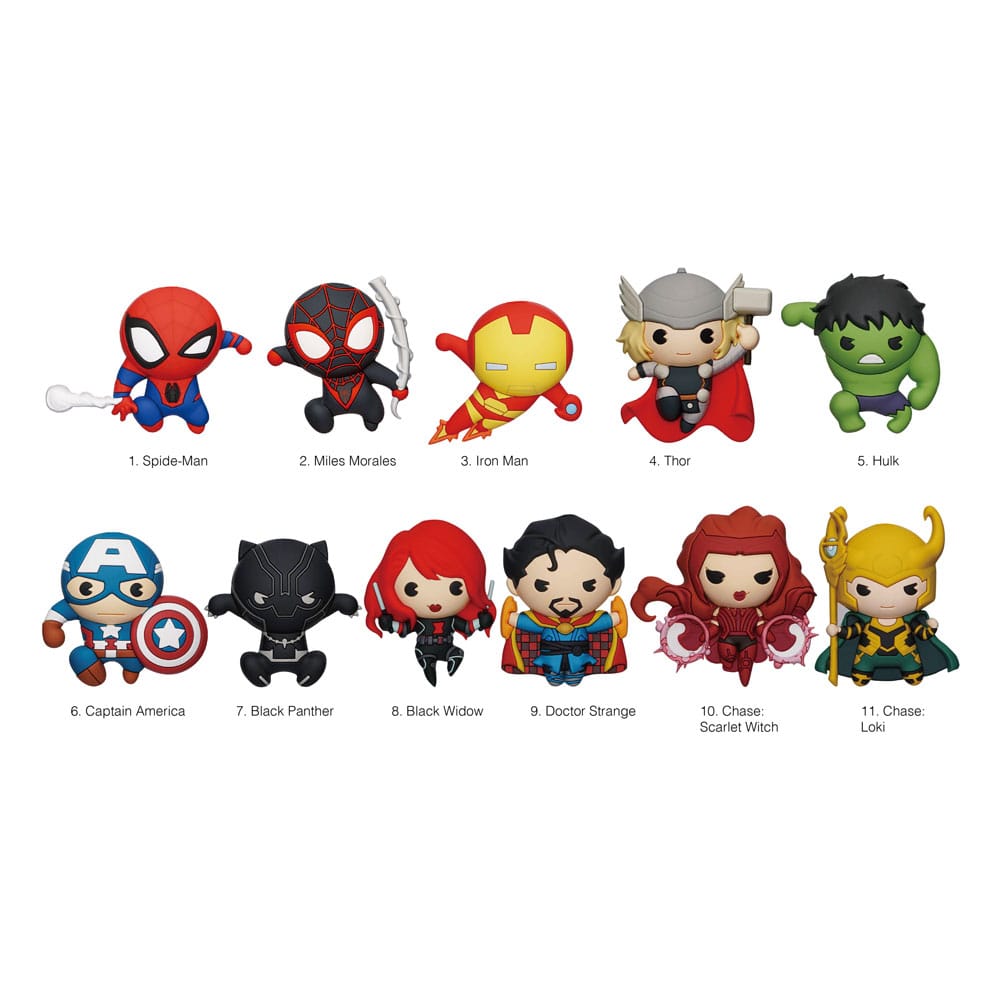 Marvel 3D PVC-Taschenanhänger Series 10 Classics Display (24) - Smalltinytoystore