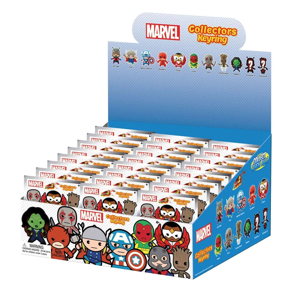 Marvel 3D PVC-Taschenanhänger Series 2 Display (24) - Smalltinytoystore