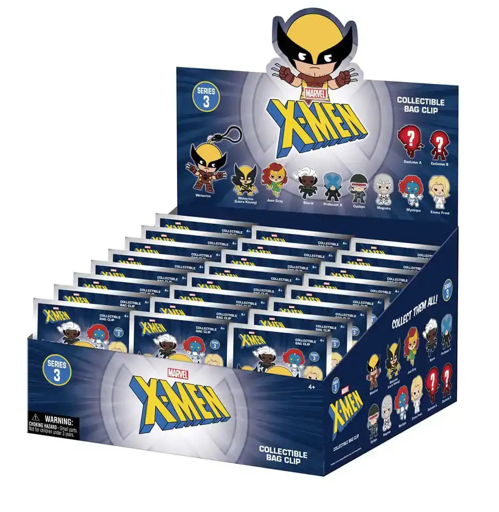 Marvel 3D PVC-Taschenanhänger X-men Classic Serie 3 Display (24) - Smalltinytoystore