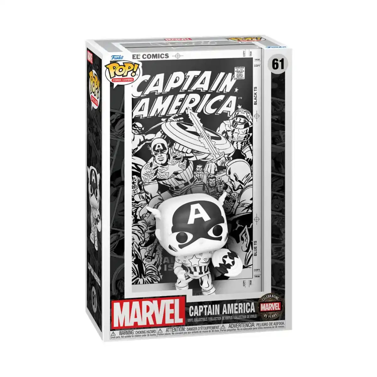 Marvel 85th Anniversary POP! Comic Cover Vinyl Figur Captain America 9 cm - Smalltinytoystore