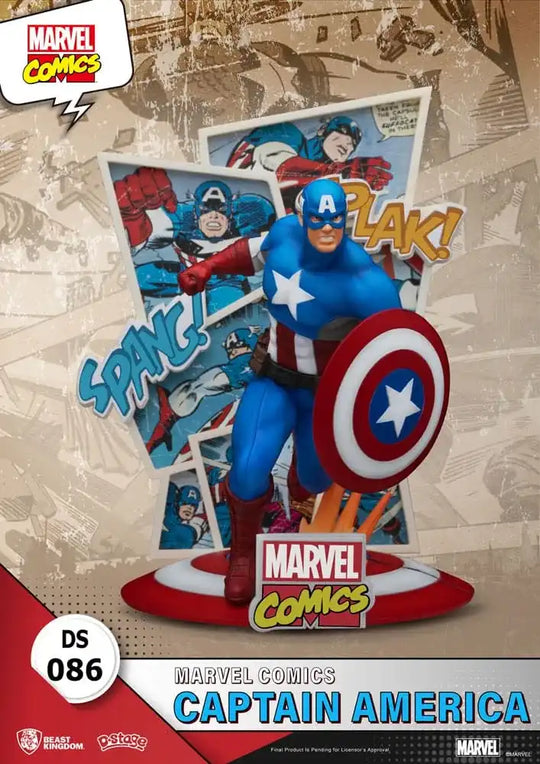 Marvel Comics D-Stage PVC Diorama Captain America 16 cm - Smalltinytoystore