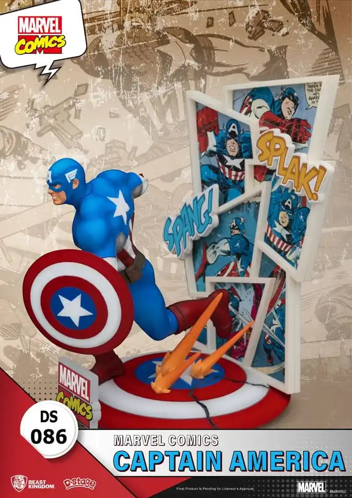 Marvel Comics D-Stage PVC Diorama Captain America 16 cm - Smalltinytoystore