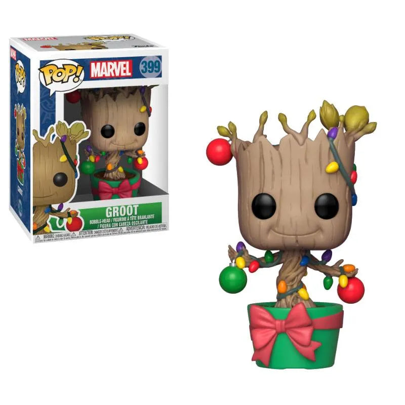 Marvel Comics POP! Marvel Holiday Vinyl Wackelkopf-Figur Groot (Lights & Ornaments) 9 cm - Smalltinytoystore