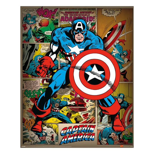 Marvel Comics Poster Set Captain America Retro 40 x 50 cm (4) - Smalltinytoystore