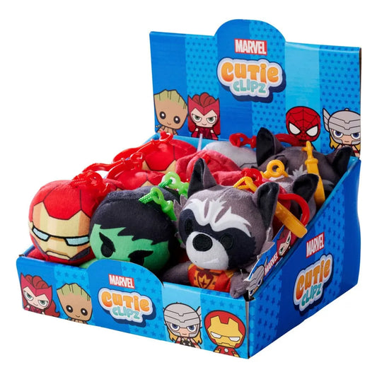 Marvel Cutie Clipz Plüsch-Schlüsselanhänger Sortiment (12) - Smalltinytoystore