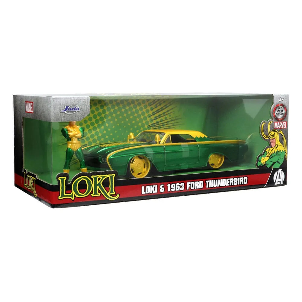 Marvel Diecast Modell 1/24 Ford Thunderbird Loki - Smalltinytoystore