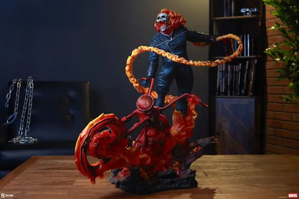 Ghost Rider Carving Marvel Premium Format Statue Ghost Rider (Classic Variant) 53 cm ...