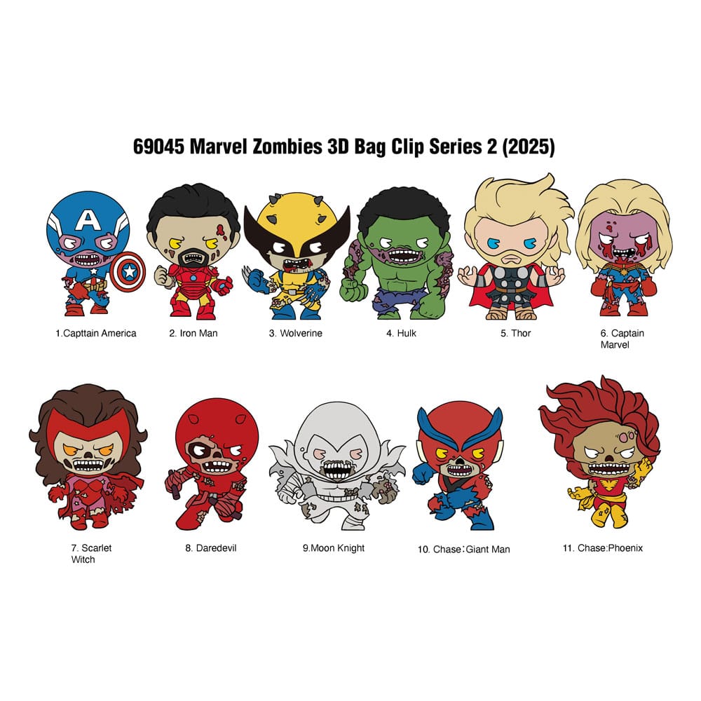 Marvel PVC-Taschenanhänger Serie 2 Zombies Display (24) - Smalltinytoystore