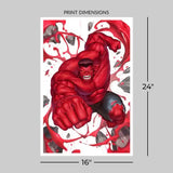 Marvel Red Hulk #1 Kunstdruck Red Hulk 61 x 41 cm - ungerahmt - Smalltinytoystore