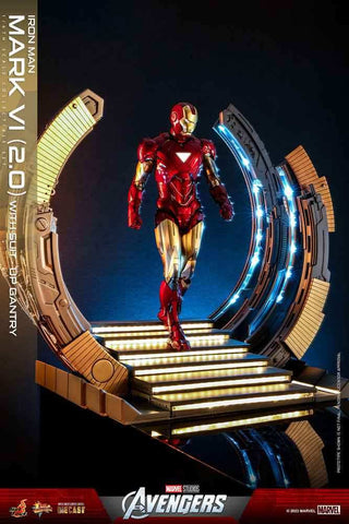 Marvel's The Av gers Movie Masterpiece Diecast 1/6 Iron Man Mark VI (2.0) mit Suit-Up Gantry 32 cm - Smalltinytoystore