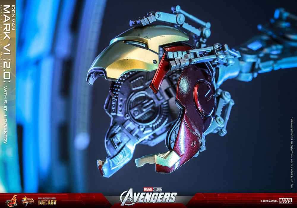 Marvel's The Av gers Movie Masterpiece Diecast 1/6 Iron Man Mark VI (2.0) mit Suit-Up Gantry 32 cm - Smalltinytoystore