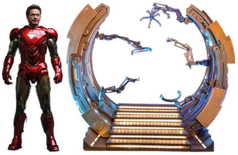 Marvel's The Av gers Movie Masterpiece Diecast 1/6 Iron Man Mark VI (2.0) mit Suit-Up Gantry 32 cm - Smalltinytoystore