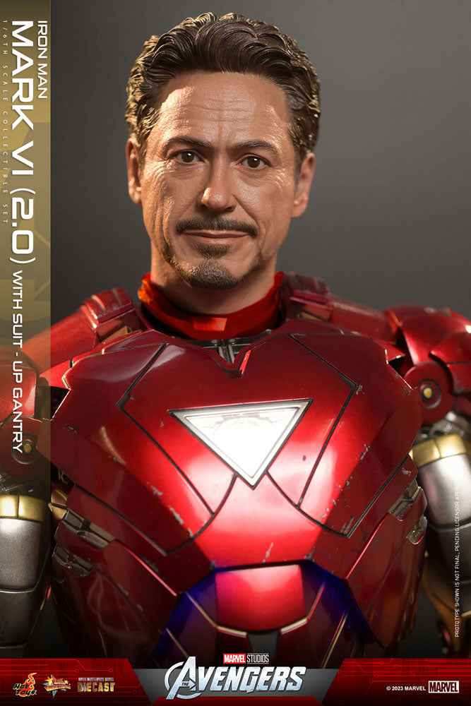 Marvel's The Av gers Movie Masterpiece Diecast 1/6 Iron Man Mark VI (2.0) mit Suit-Up Gantry 32 cm - Smalltinytoystore