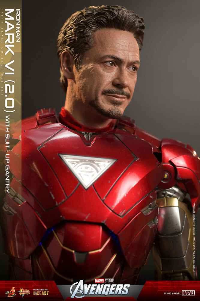 Marvel's The Av gers Movie Masterpiece Diecast 1/6 Iron Man Mark VI (2.0) mit Suit-Up Gantry 32 cm - Smalltinytoystore