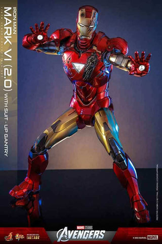 Marvel's The Av gers Movie Masterpiece Diecast 1/6 Iron Man Mark VI (2.0) mit Suit-Up Gantry 32 cm - Smalltinytoystore