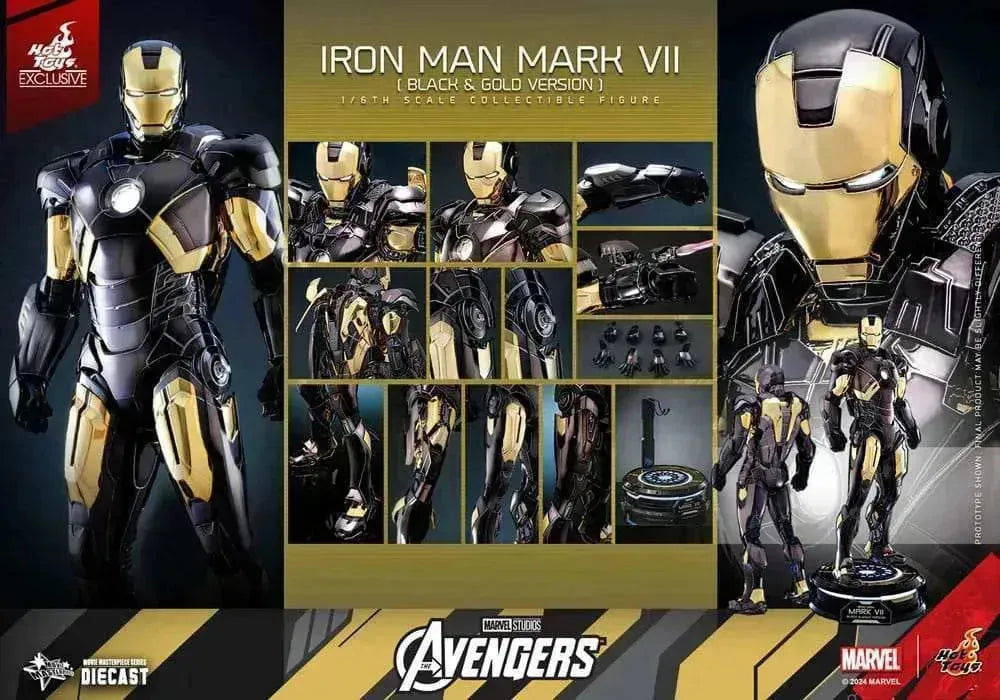 Marvel's The Avengers Diecast Movie Masterpiece Actionfigur 1/6 Iron Man Mark VII (Black & Gold Version) 32 cm HOT TOYS - Smalltinytoystore