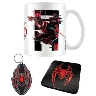 Marvel Tasse, Untersetzer und Schlüsselanhänger Set Spider-Man Miles Morales Web Glitch - Smalltinytoystore