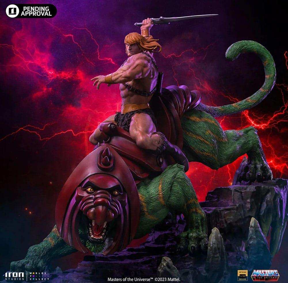 Masters of the Universe Deluxe Art Scale Statue 1/10 He-man and Battle Cat 31 cm - Smalltinytoystore