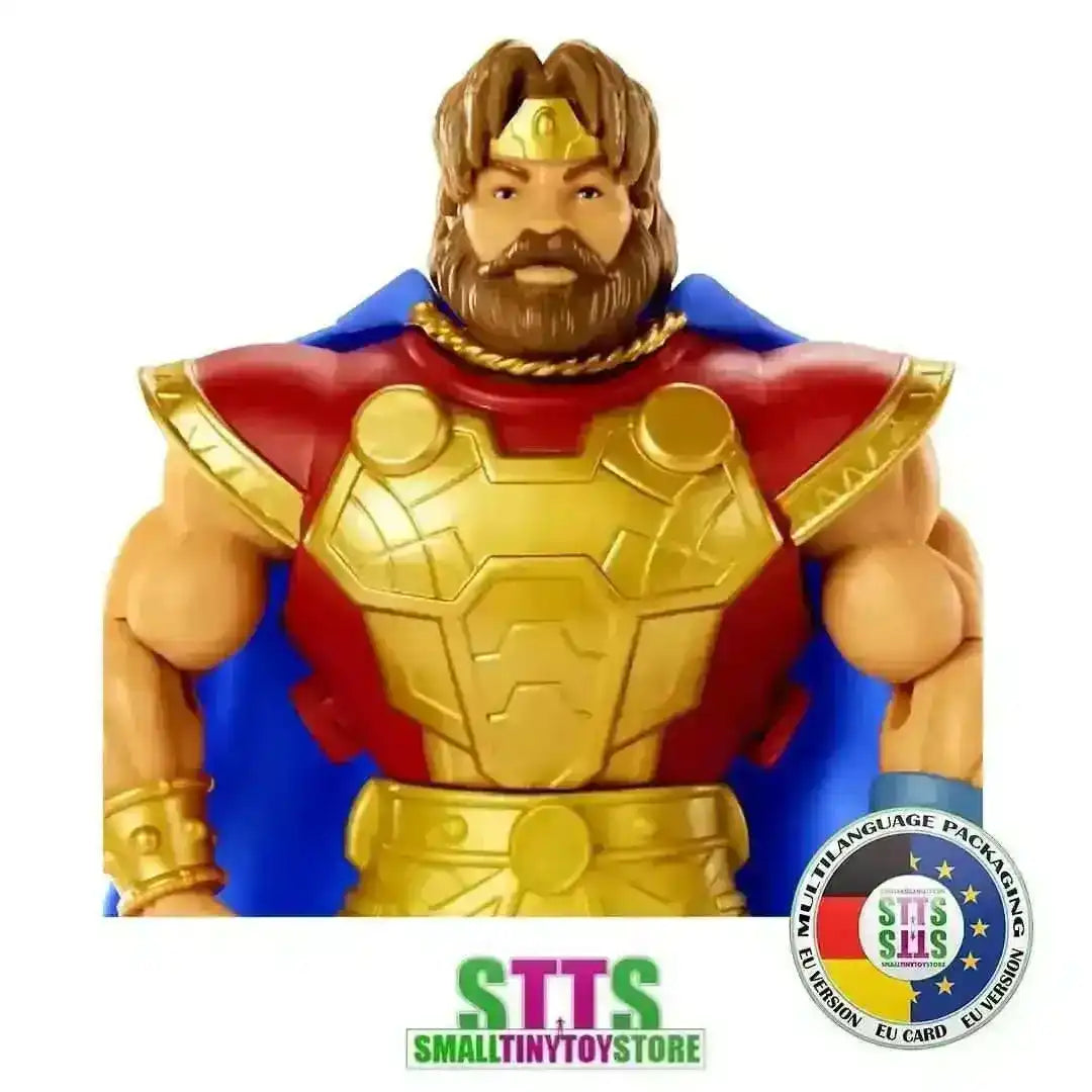 Masters of the Universe King Randor Origins Figur, gold-rote Rüstung, Smalltinytoystore Logo
