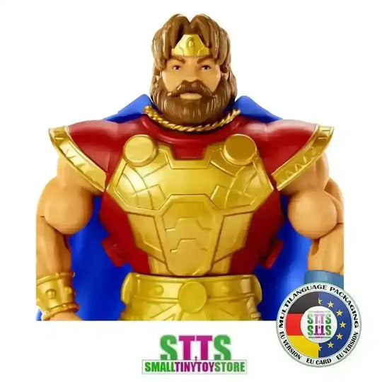 Masters of the Universe King Randor Origins Figur, gold-rote Rüstung, Smalltinytoystore Logo