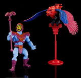 Masters of the Universe Origins Skeletor und Screech Figuren Zweierpack auf schwarzem Hintergrund