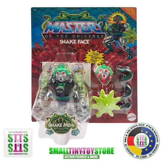 Masters of the Universe Snake Face Deluxe EU CARD Origins - Smalltinytoystore