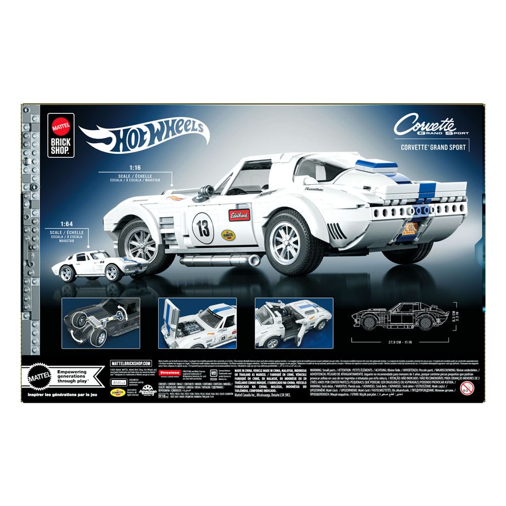 Mattel Brick Shop Hot Wheels Elite Series Bauset 1/16 Corvette Grand Sport - Smalltinytoystore