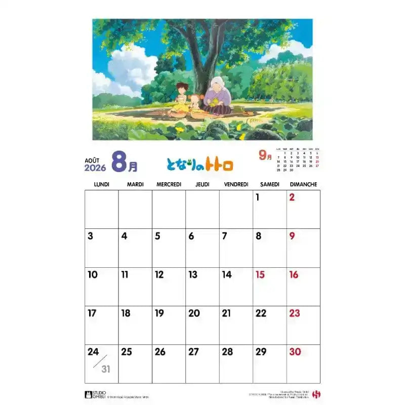 Mein Nachbar Totoro Kalender 2026 *Französische Version*
