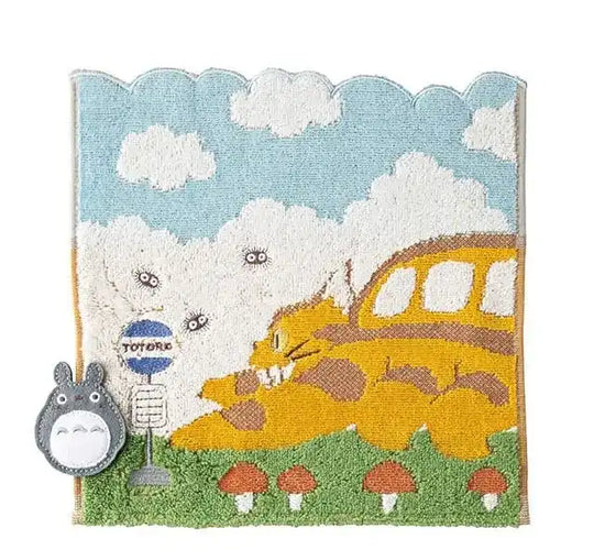 Mein Nachbar Totoro Mini-Handtuch Catbus on it's way 25 x 25 cm - Smalltinytoystore