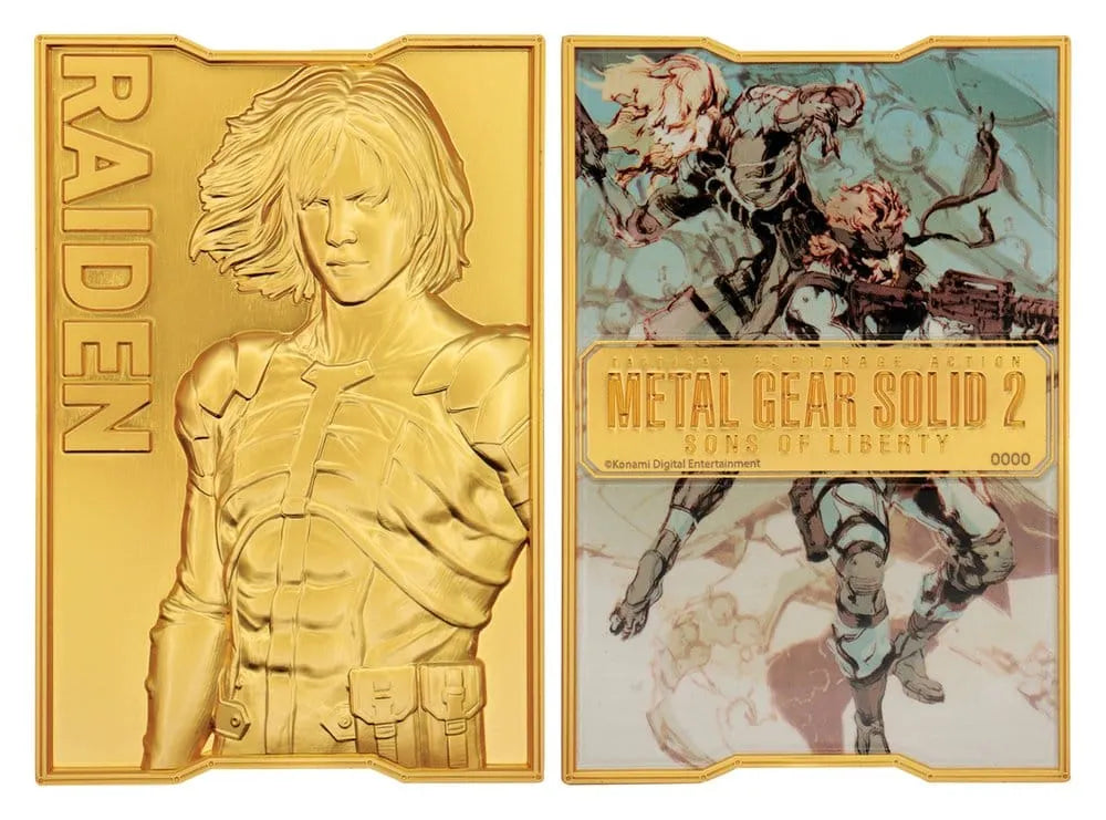 Metal Gear Solid 2 Metallbarren Raiden 24k Gold Plated Limited Edition