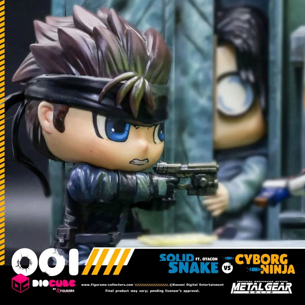 Metal Gear Solid DioCube PVC Diorama Solid Snake Vs Cyborg Ninja Ft Otacon 15 cm - Smalltinytoystore