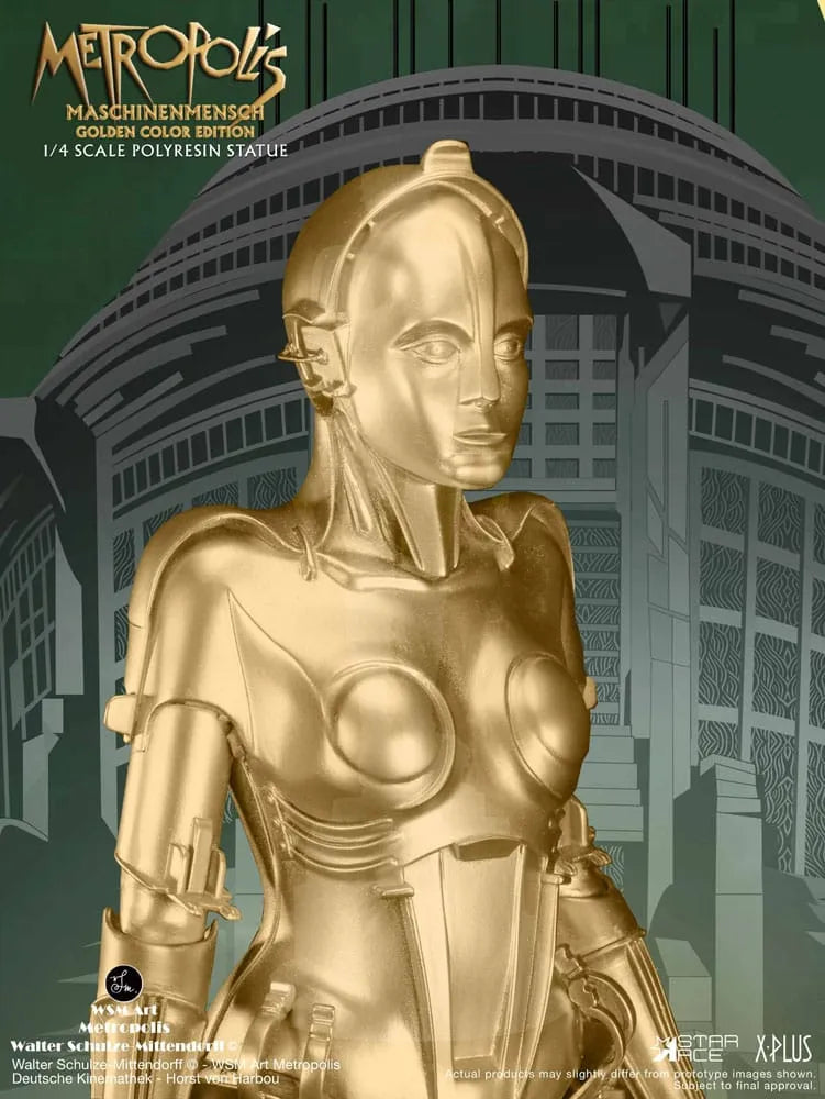 Metropolis Statue 1/4 Maschinenmensch Metallic Gold 40 cm - Smalltinytoystore