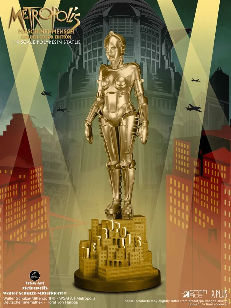 Metropolis Statue 1/4 Maschinenmensch Metallic Gold 40 cm - Smalltinytoystore