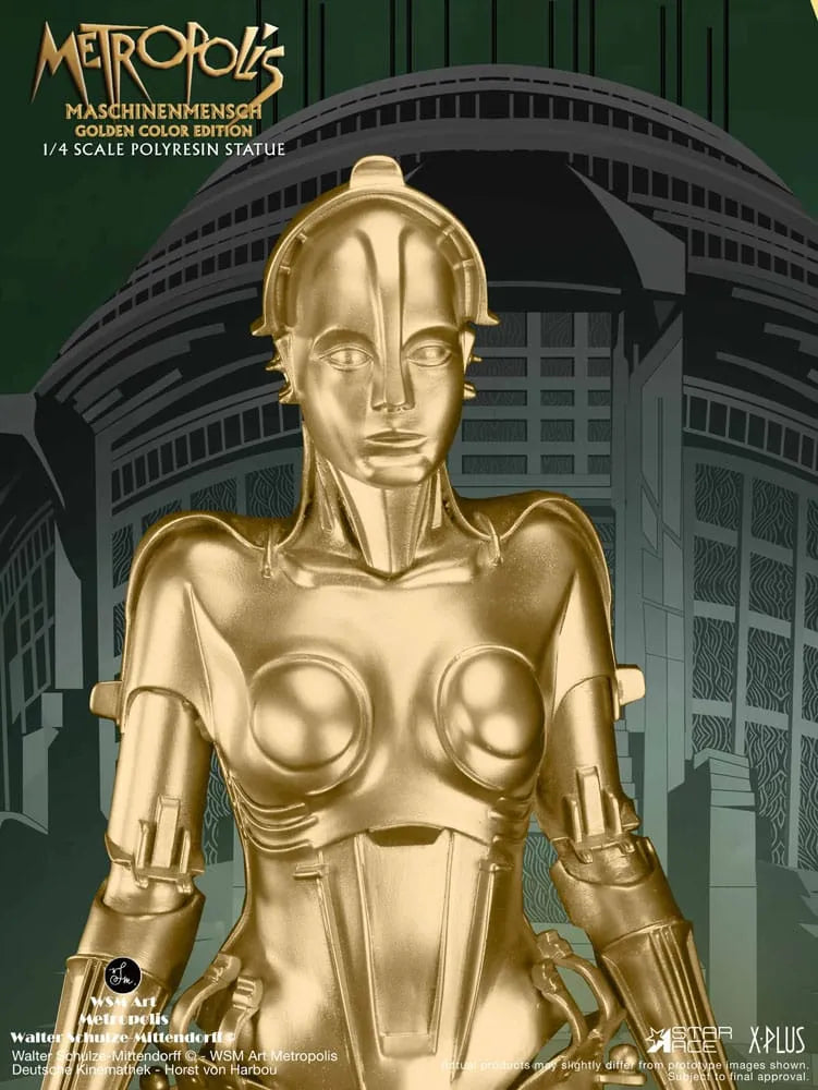 Metropolis Statue 1/4 Maschinenmensch Metallic Gold 40 cm - Smalltinytoystore
