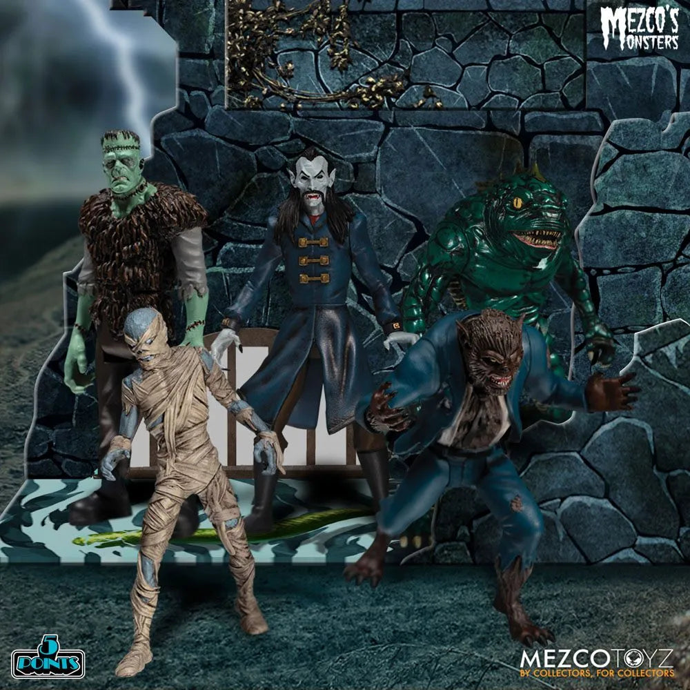 Mezco's Monsters 5 Points Actionfiguren Tower of Fear Deluxe Box Set 9 cm - Smalltinytoystore
