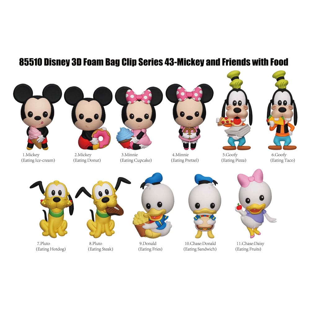 Mickey & Friends 3D PVC-Taschenanhänger Mickey & Friends with Food Series 43 Display (24) - Smalltinytoystore