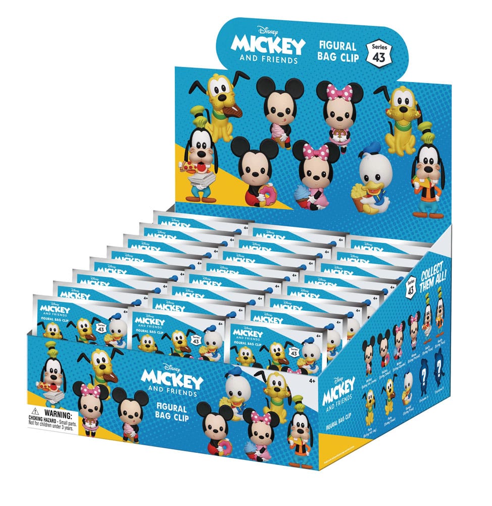Mickey & Friends 3D PVC-Taschenanhänger Mickey & Friends with Food Series 43 Display (24) - Smalltinytoystore
