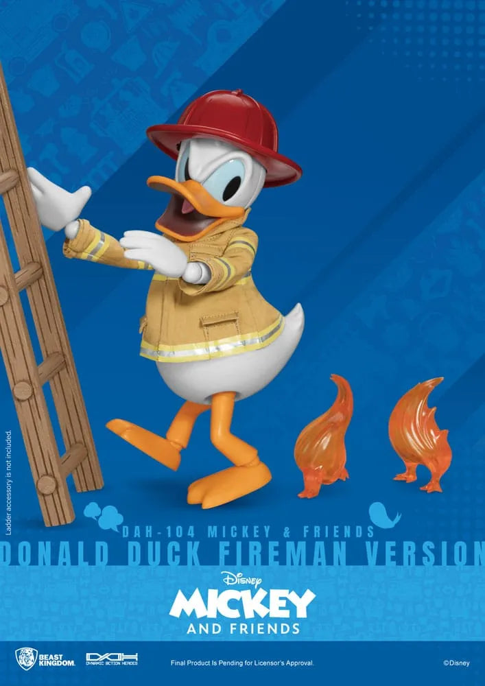 Mickey & Friends Dynamic 8ction Heroes Actionfigur 1/9 Donald Duck Fireman Ver. 24 cm - Smalltinytoystore