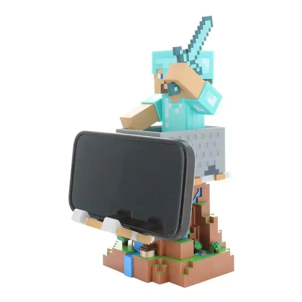 Minecraft Cable Guys Lade-Halter Steve in Diamond Armour 22cm - Smalltinytoystore